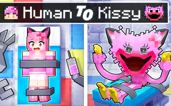 【Aphmau】我的世界|一个如何由人变成粉色大聪明的故事From HUMAN To KISSY Story In Minecraft!截图
