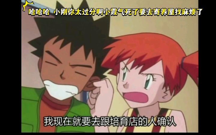 精灵宝可梦 哈哈哈 小刚你太过分啊小霞气死了要去寄养屋找麻烦了截图