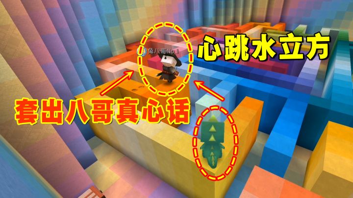 迷你世界:心跳水立方比赛!小墨大秀跳水本领,套出八哥真心话截图