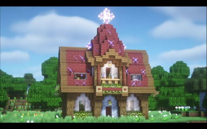 【Minecraft】紫水晶点缀的可爱小屋截图
