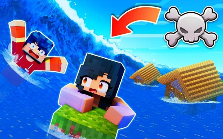 【Aphmau】我的世界|海啸来袭!Minecraft TSUNAMI Floods Our Server!截图