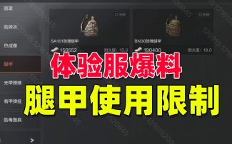 暗区突围：体验服爆料，腿甲会影响游戏平衡吗？