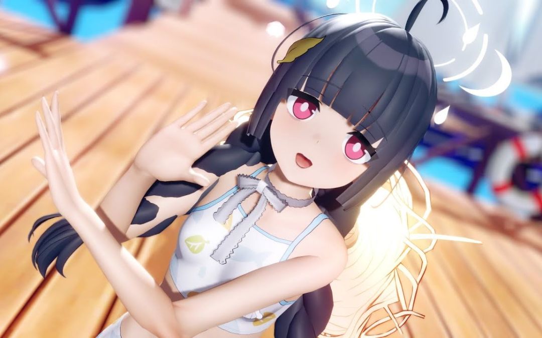 【碧蓝档案MMD】再次再次沸腾【霞沢美游】【搬运】截图