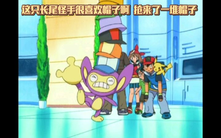 精灵宝可梦 这只长尾怪手很喜欢帽子啊 抢来了一堆帽子截图
