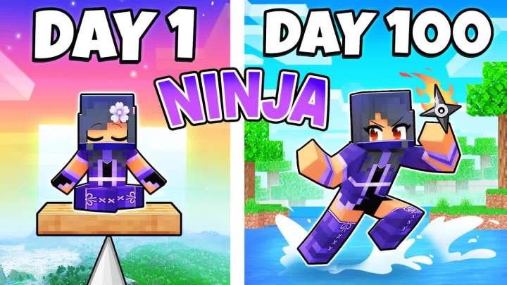 【Aphmau】作为 Minecraft 中的黑暗忍者 100 天！截图