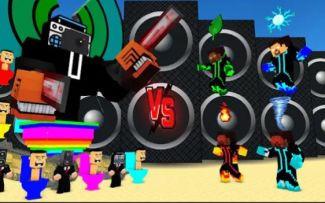 MC怪物学院动画丨马桶人彩虹头，电锯人和音响人 vs 元素him丨我的世界动画