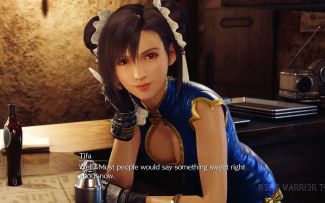 《最终幻想7重制版》春丽旗袍版蒂法调酒