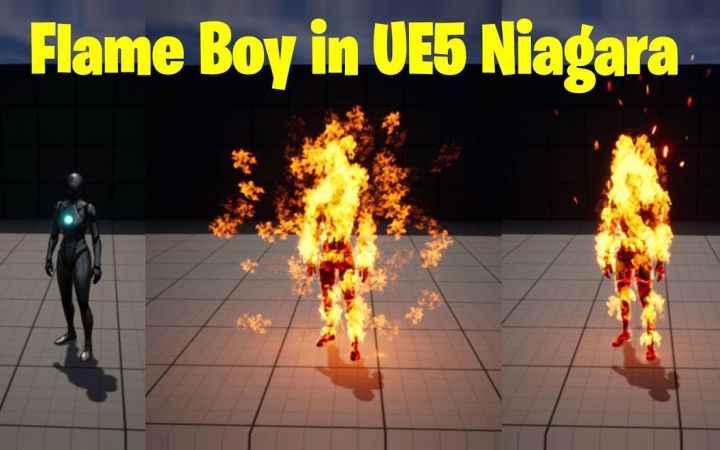 如何在虚幻引擎5中创建火焰角色 【UE5 Niagara 教程】截图