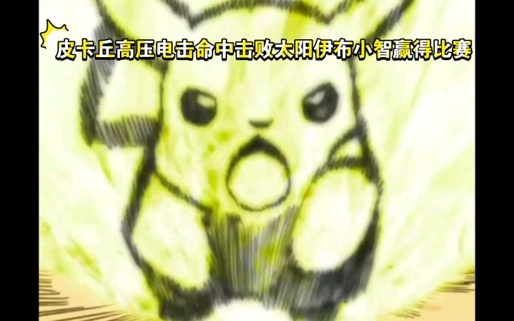 精灵宝可梦 皮卡丘高压电击命中击败太阳伊布小智赢得比赛截图