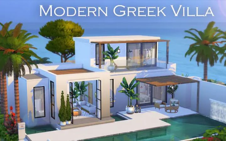 【模拟人生4速建|搬运|附链接|20×20|nocc】Modern Greek Villa截图