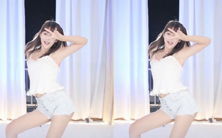 【鱼子酱】《怦然心动》白色常服套装 直播跳舞录屏截图