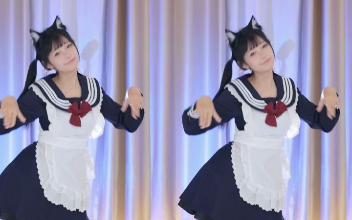 【鱼子酱】《What is love?》黑色猫耳女仆套装 直播跳舞录屏截图
