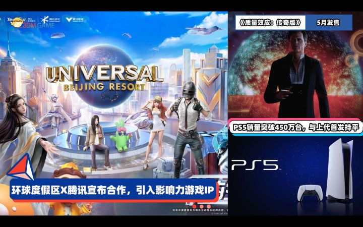 3DM速报：环球度假区引入腾讯游戏IP，PS5亏本售出450万台截图