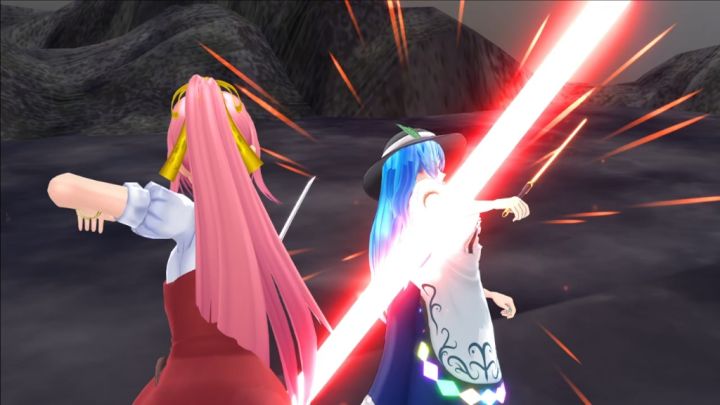 【东方MMD】比那名居天子VS绵月依姫截图