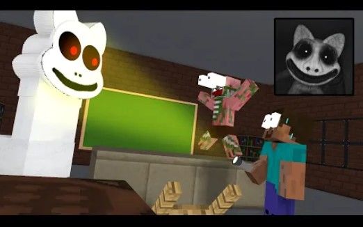 怪物学院1506集丨臭猫猫Horror Challenge 2 funny丨我的世界动画截图