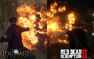 《霍格沃茨之遗》与《荒野大镖客：救赎2》火焰效果画面对比 你比的真的是火焰吗？！