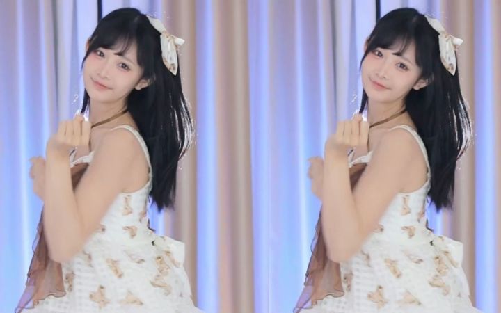 【鱼子酱】《恋爱循环》棕色小熊裙套装 直播跳舞录屏截图