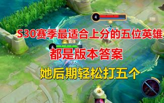 S30赛季最适合上分的五位英雄，都是版本答案，她后期轻松打五个