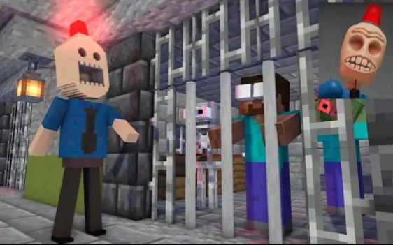 怪物学院第1845集丨Escape form siren cop challenge(scary obby)丨我的世界动画截图
