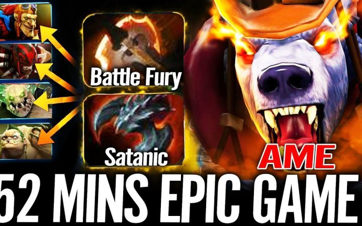AME萧瑟6神装熊战士,52分钟以经济第一艰难取胜【DOTA2】截图