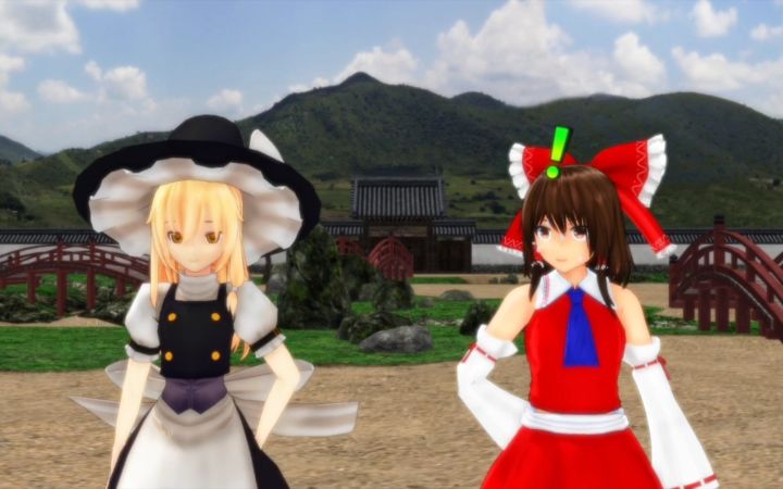 【东方MMD】【中文内嵌】蓝的身体秘密和魔理沙一起调情的蓝和灵梦截图