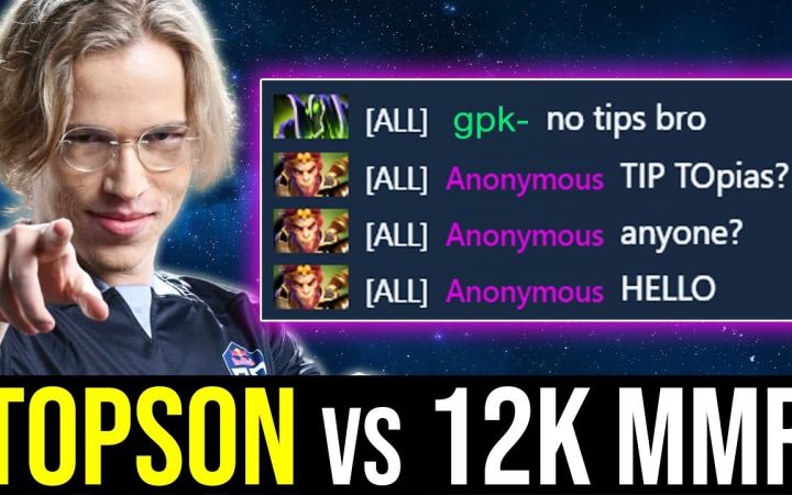 Topson 被12K MMR路人玩家嘲讽,认真的Topson真的太强了,成功打脸12,000分路人选手截图