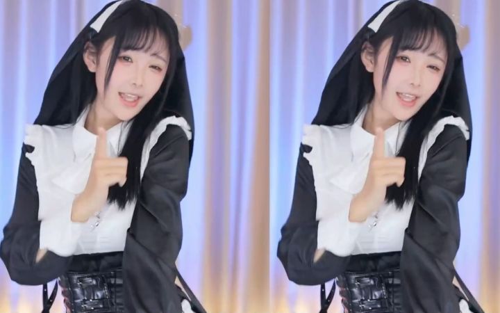 【鱼子酱】《Ditto》修女套装 直播跳舞录屏截图