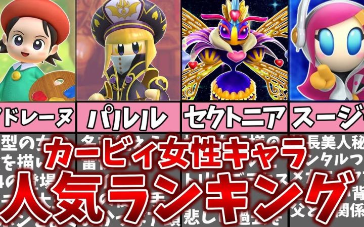 《星之卡比》里的女性角色的人气排行榜!【搬运】by まるピンクのカービィ解説截图