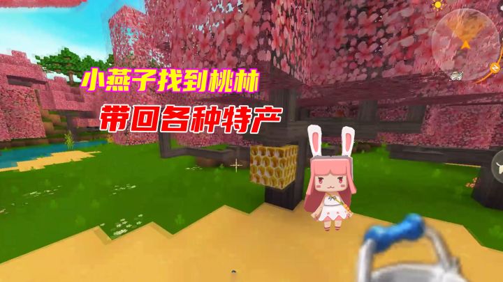 迷你世界：小燕子找到桃林，把水稻，竹子，蜂蜜各种特产带回家截图