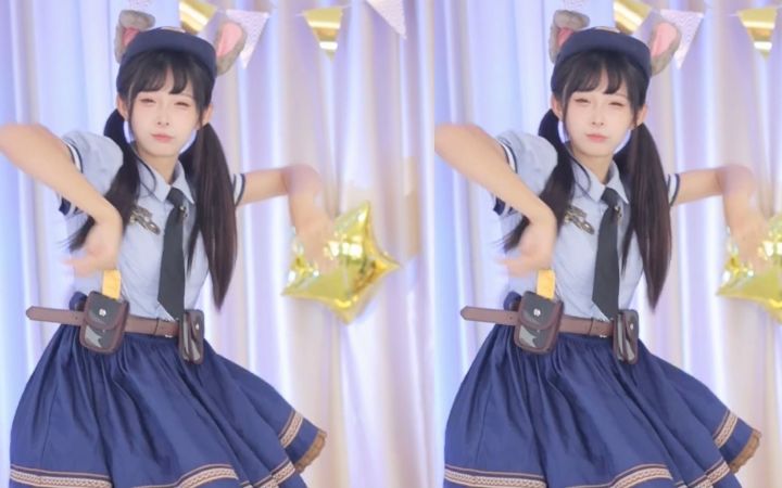 【鱼子酱】《神的随波逐流》兔子警官套装 直播跳舞录屏截图