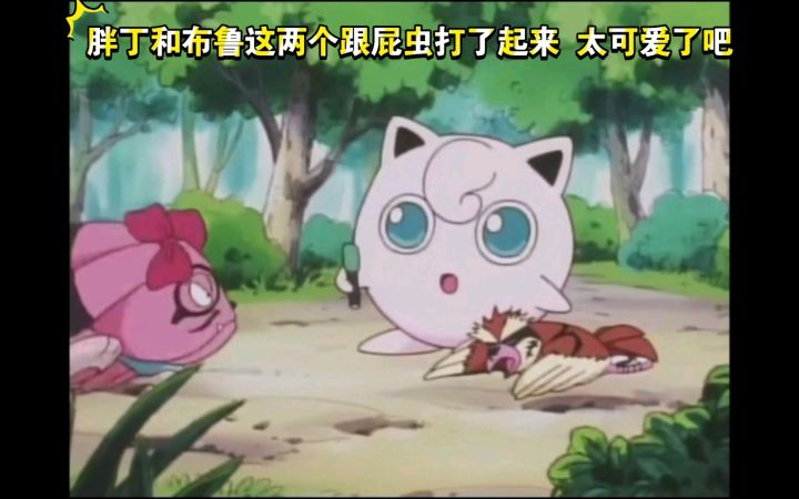 精灵宝可梦 胖丁和布鲁这两个跟屁虫打了起来 太可爱了吧截图