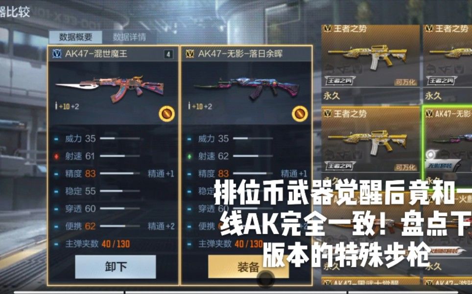 CF手游：排位币武器觉醒后竟和一线AK完全一致！盘点下版本的特殊步枪截图