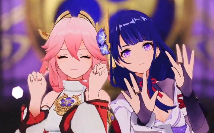 【原神MMD】Sparkle【八重神子&雷电将军】【搬运】#shorts截图