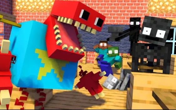 怪物学院第1828集丨Boxy boo Project Playtime Horror Challenge丨我的世界动画截图