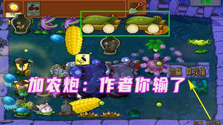 植物大战僵尸：没什么是加农炮搞不定的，一门不行那就再来一门截图
