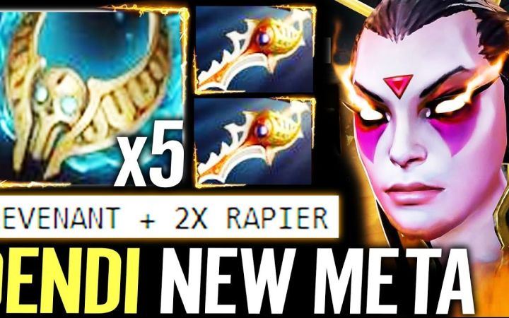 DENDI圣堂刺客VS幻影刺客,后期亡魂胸针+圣剑掉落后再买一把!【DOTA2】截图