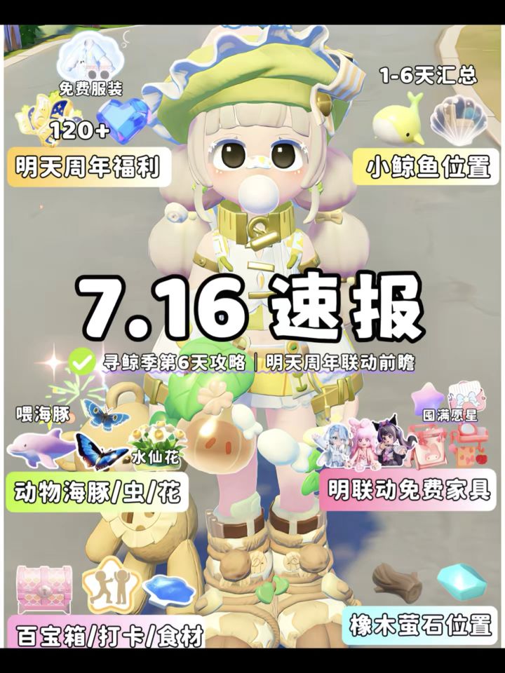 7.16日报 鲸鱼位置 明天周年联动免费展票截图