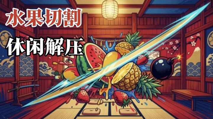 摸鱼解压神器，水果就要一刀切才快乐😏截图