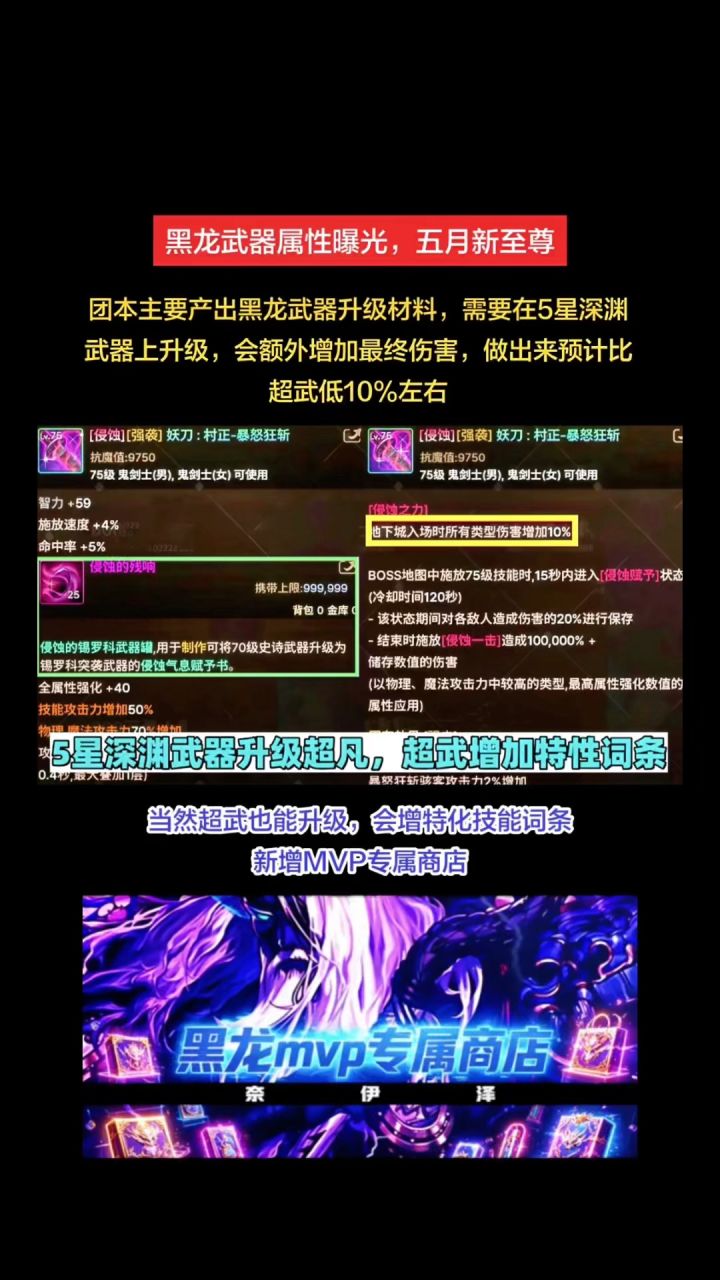 黑龙武器属性介绍，五月新至尊截图
