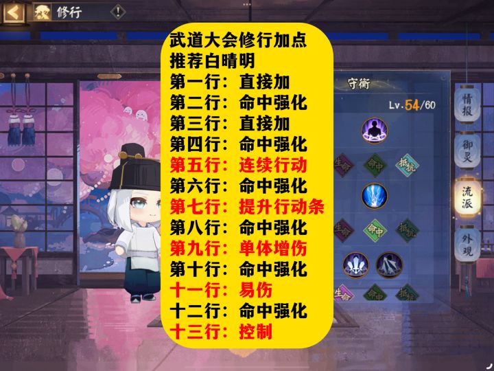 武道大会修行加点推荐截图