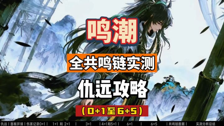 仇远共鸣链伤害实测总结,0+1至6+5,鸣潮2.7命座攻略。截图
