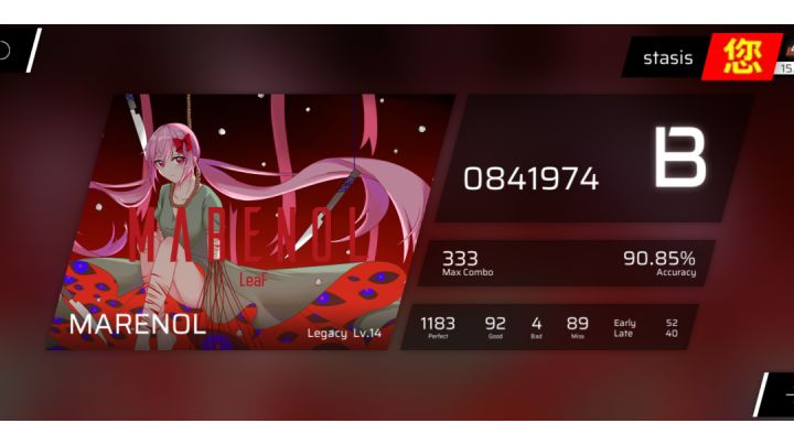 整点活 单指甩狙 MARENOL旧谱 acc90.85%截图
