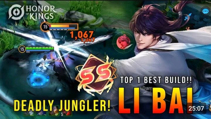 ONE SHOT!! LI BAI 100% Deadly Jungler in - HONOR OF KINGS截图