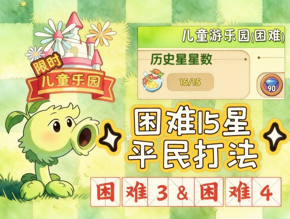 儿童游乐园困难15星平民低配打法之困难3&困难4截图
