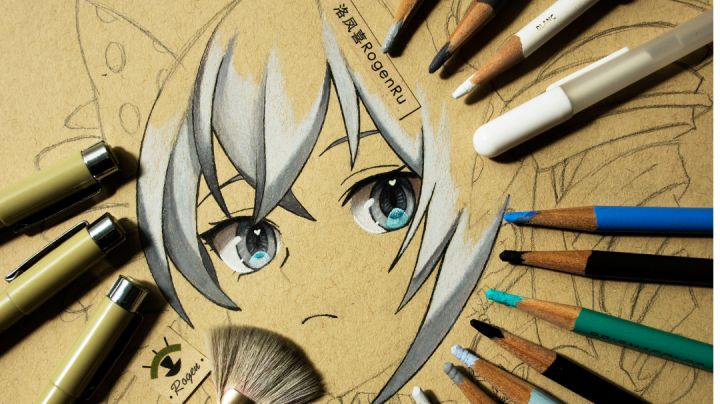 178b 彩铅手绘《崩坏3》漫画头像:布洛妮娅截图