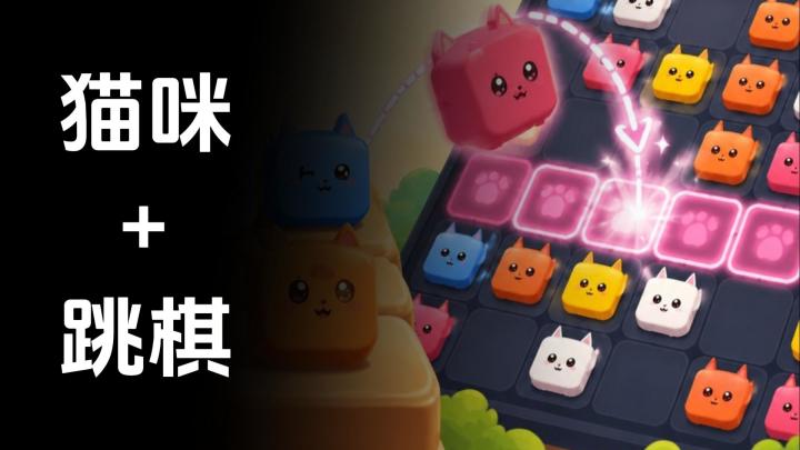 猫咪跳棋太魔性🐱没玩过也能快速上手❗谁玩谁知道❗截图