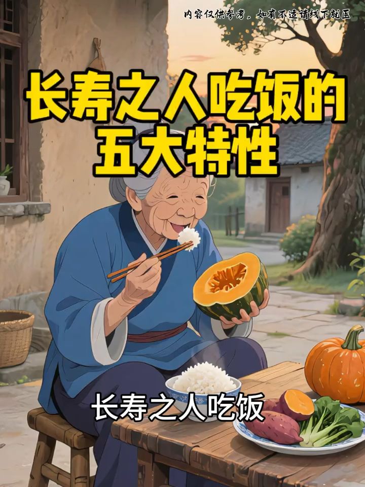 长寿之人吃饭的五大特性，你中了几条！截图