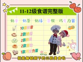 11-12级食谱完整版。乖乖们请注意查收