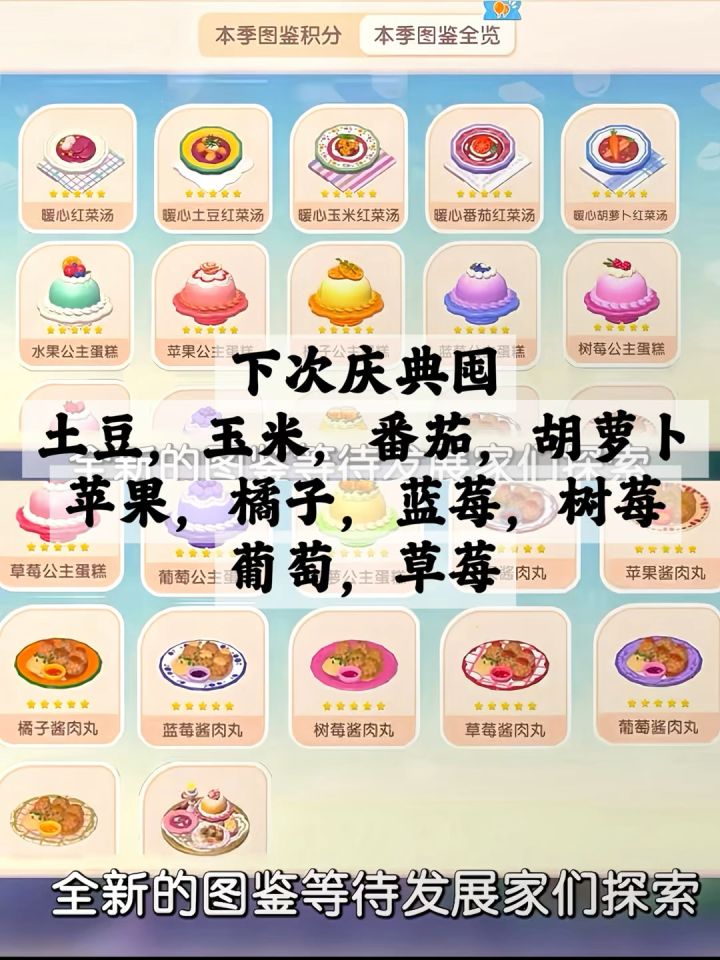 下次庆典需要囤这些食材哦!准备起来哦!截图