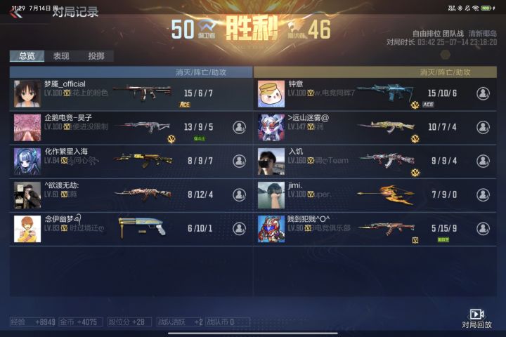 尝试用AR15-SS,XM8打自由排位(大师1907)截图